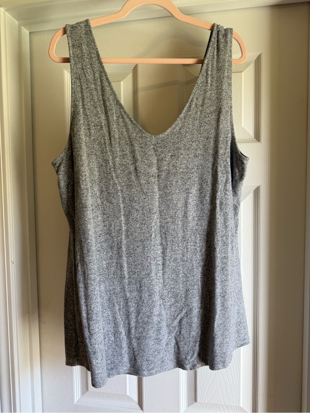 White House Black Market Heather Gray V-Neck Sleeveless Tunic